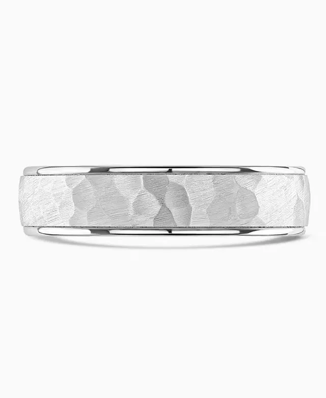 Platinum 5mm Cabala Hammered Wedding Ring D sold by C.W. Sellors product image thumbnail 2