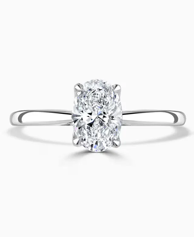 9ct White Gold 1.00ct Oval Solitaire Laboratory Diamond Ring sold by C.W. Sellors product image thumbnail 2