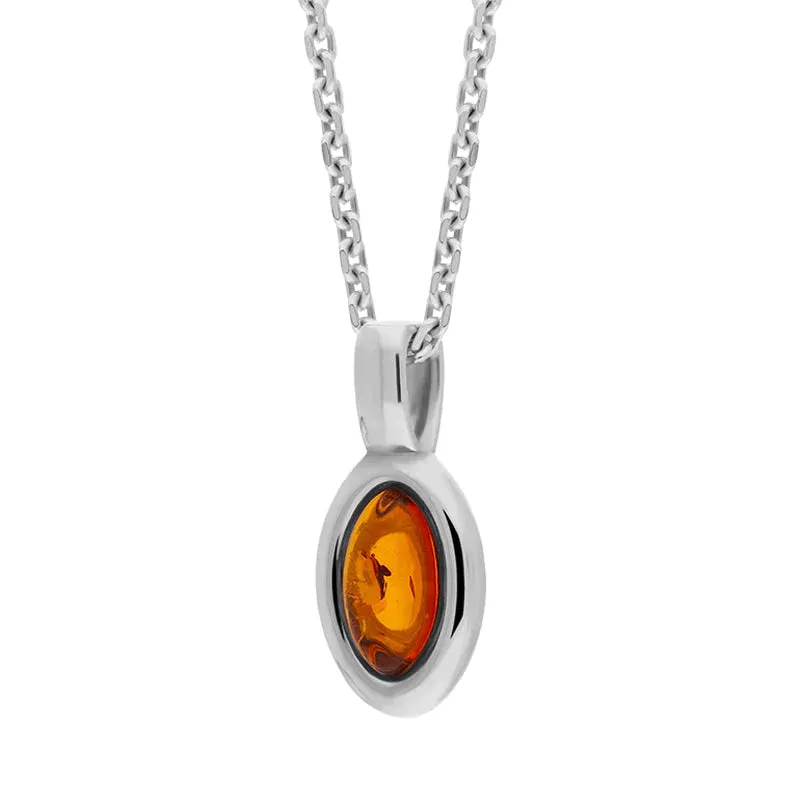 Sterling Silver Amber Oval Fixed Bale Necklace sold by C.W. Sellors product image thumbnail 2