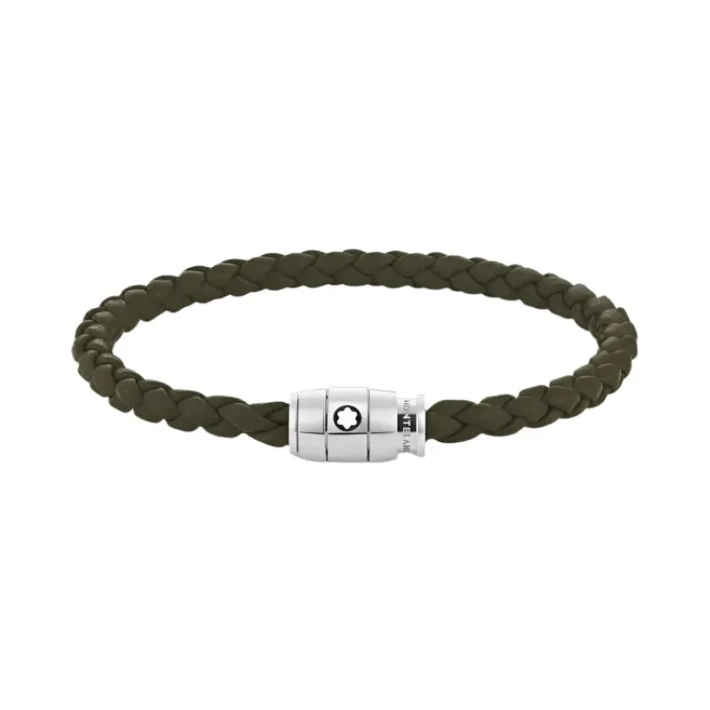 Montblanc Khaki Soft Leather Large Bracelet sold by C.W. Sellors