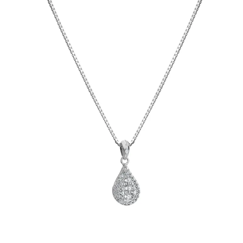 Hot Diamonds Sterling Silver Teardrop White Topaz Necklace sold by C.W. Sellors
