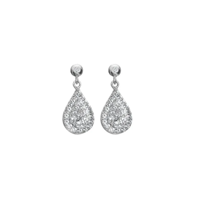 Hot Diamonds Sterling Silver Teardrop White Topaz Earrings sold by C.W. Sellors