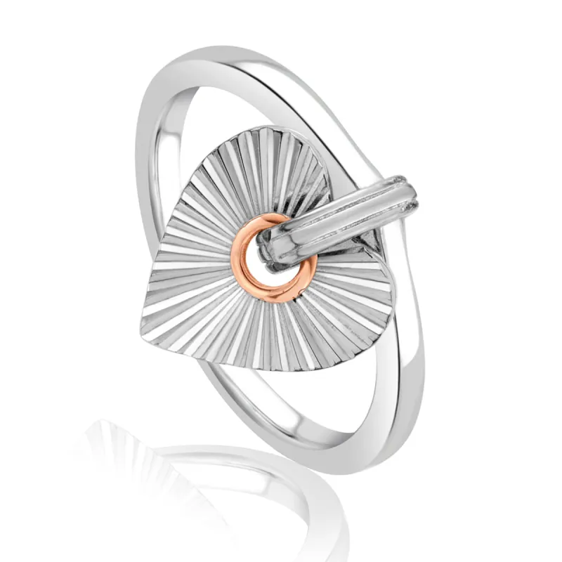 Clogau Cariad Horizon Heart Sterling Silver Ring D made by C.W. Sellors