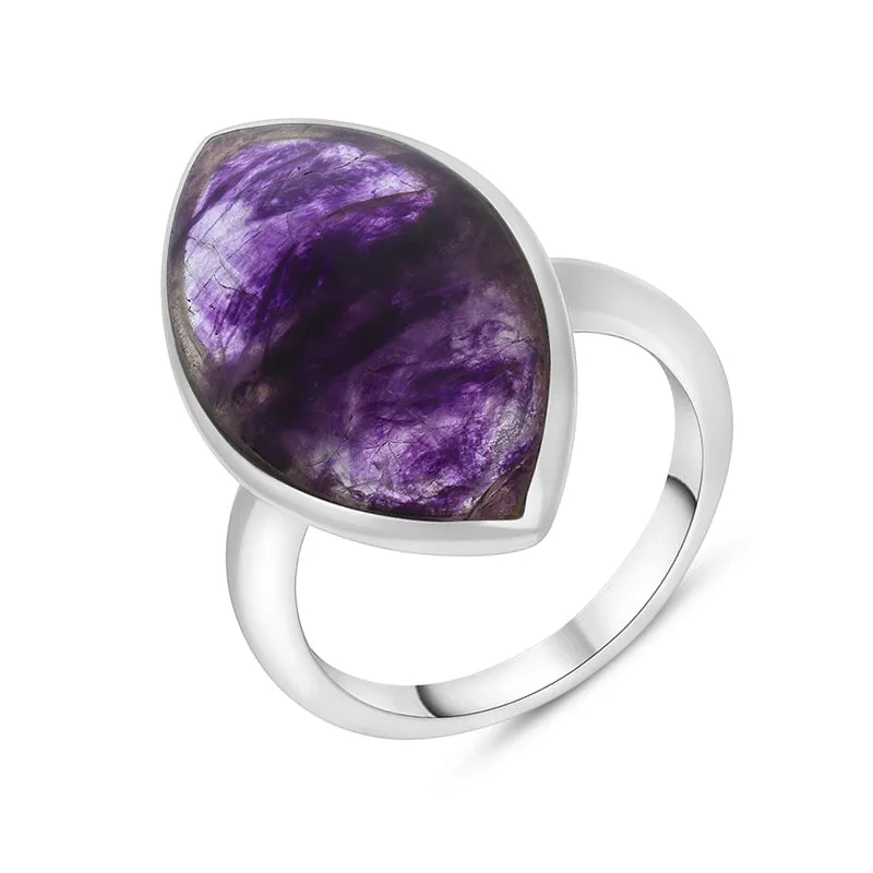 Sterling Silver Blue John Marquise Ring sold by C.W. Sellors