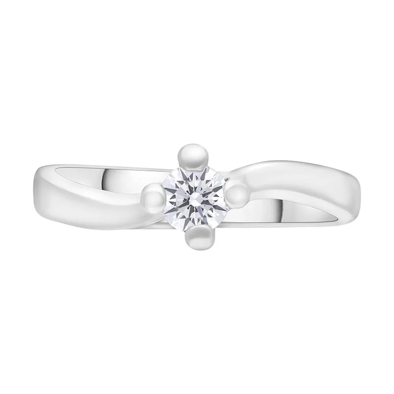 18ct White Gold 0.22ct Diamond Solitaire Ring sold by C.W. Sellors product image thumbnail 2