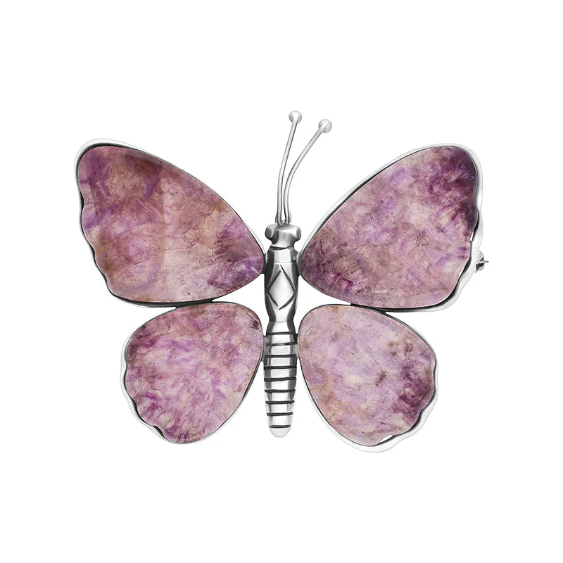 Sterling Silver Blue John Large Butterfly Brooch sold by C.W. Sellors