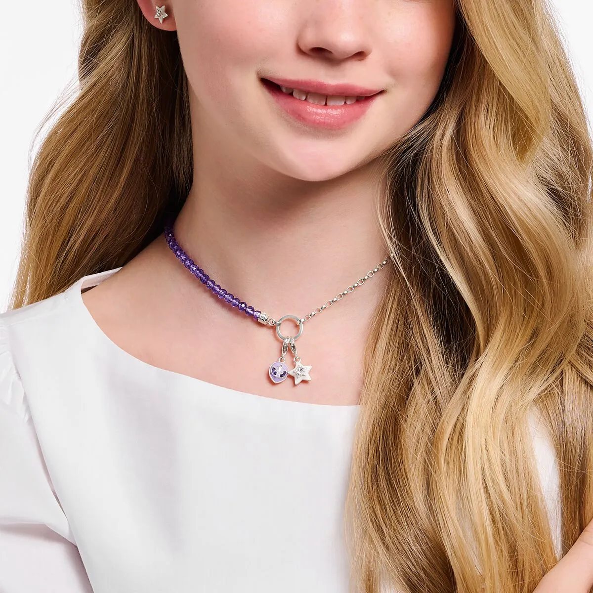 Thomas Sabo Sliver Star With White Stones & White Enamel Charm Pendant sold by C.W. Sellors product image thumbnail 3