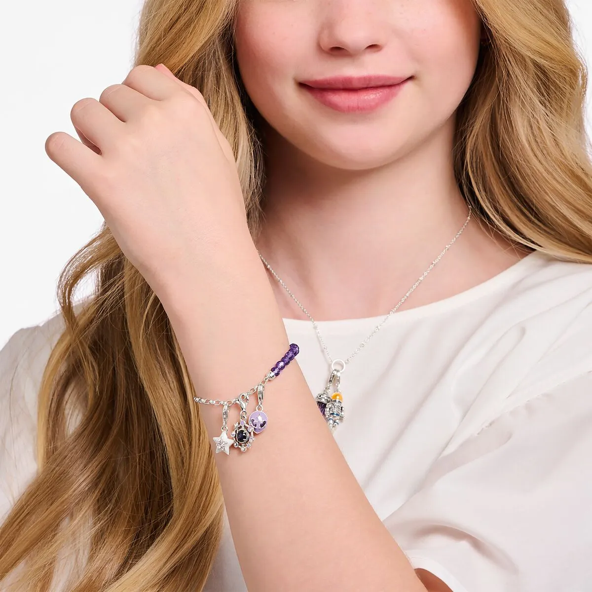 Thomas Sabo Sliver Star With White Stones & White Enamel Charm Pendant sold by C.W. Sellors product image thumbnail 5