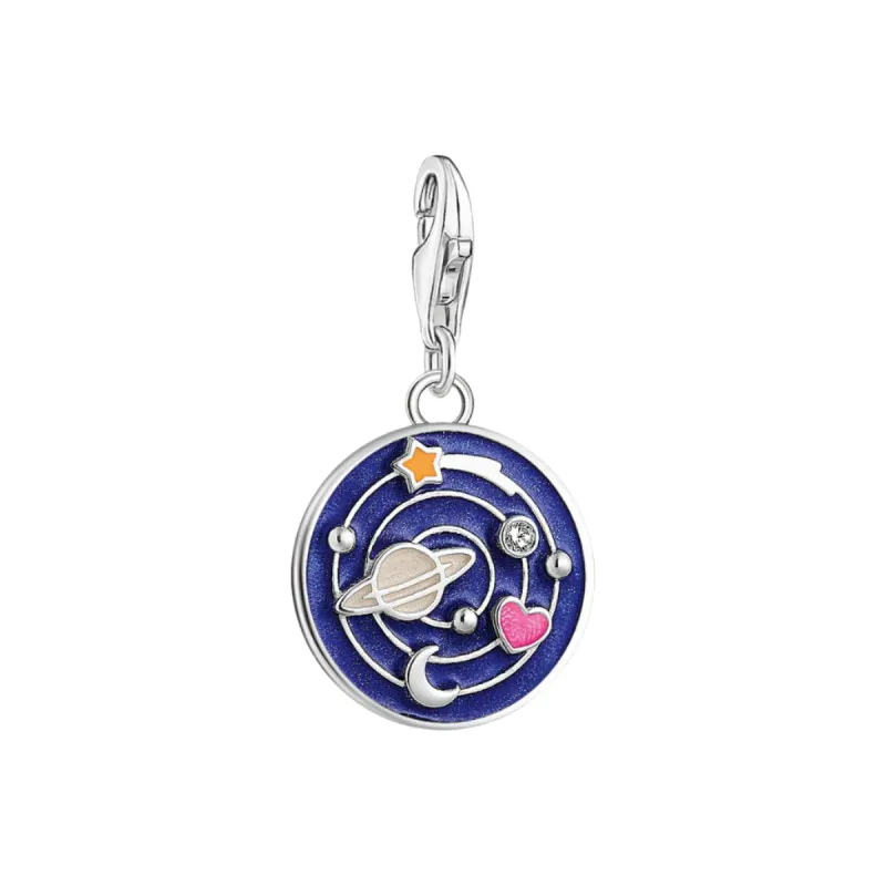 Thomas Sabo Silver Blackened Galaxy With Cold Enamel Charm Pendant sold by C.W. Sellors