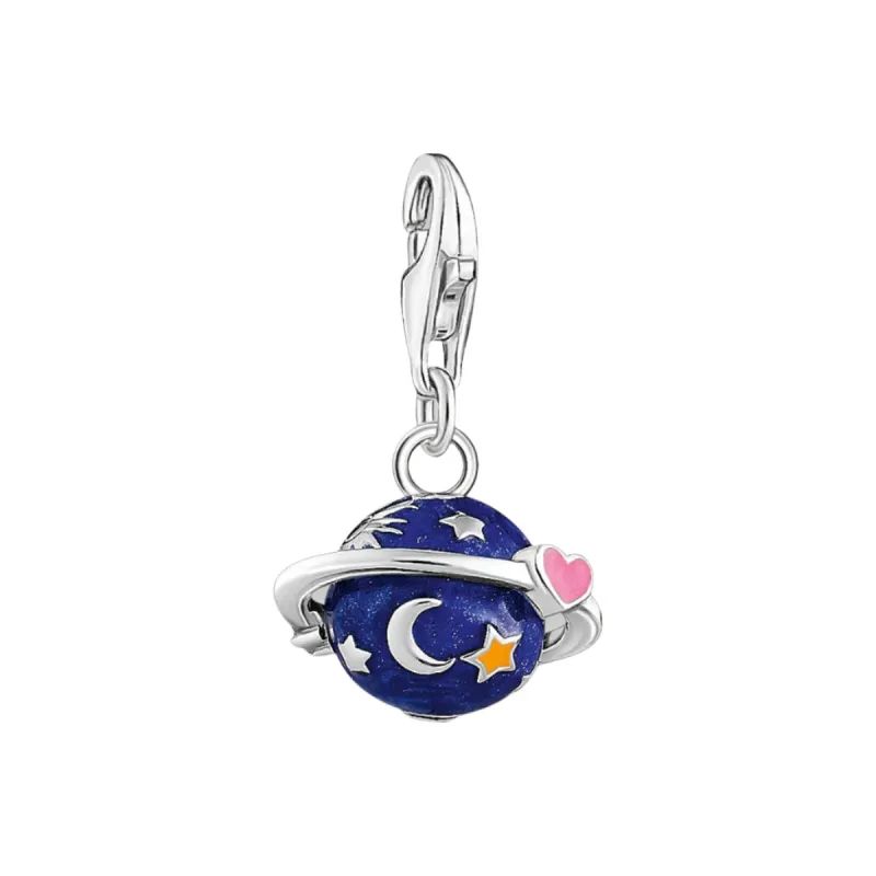 Thomas Sabo Silver Saturn With Dark Blue Cold Enamel Charm Pendant sold by C.W. Sellors