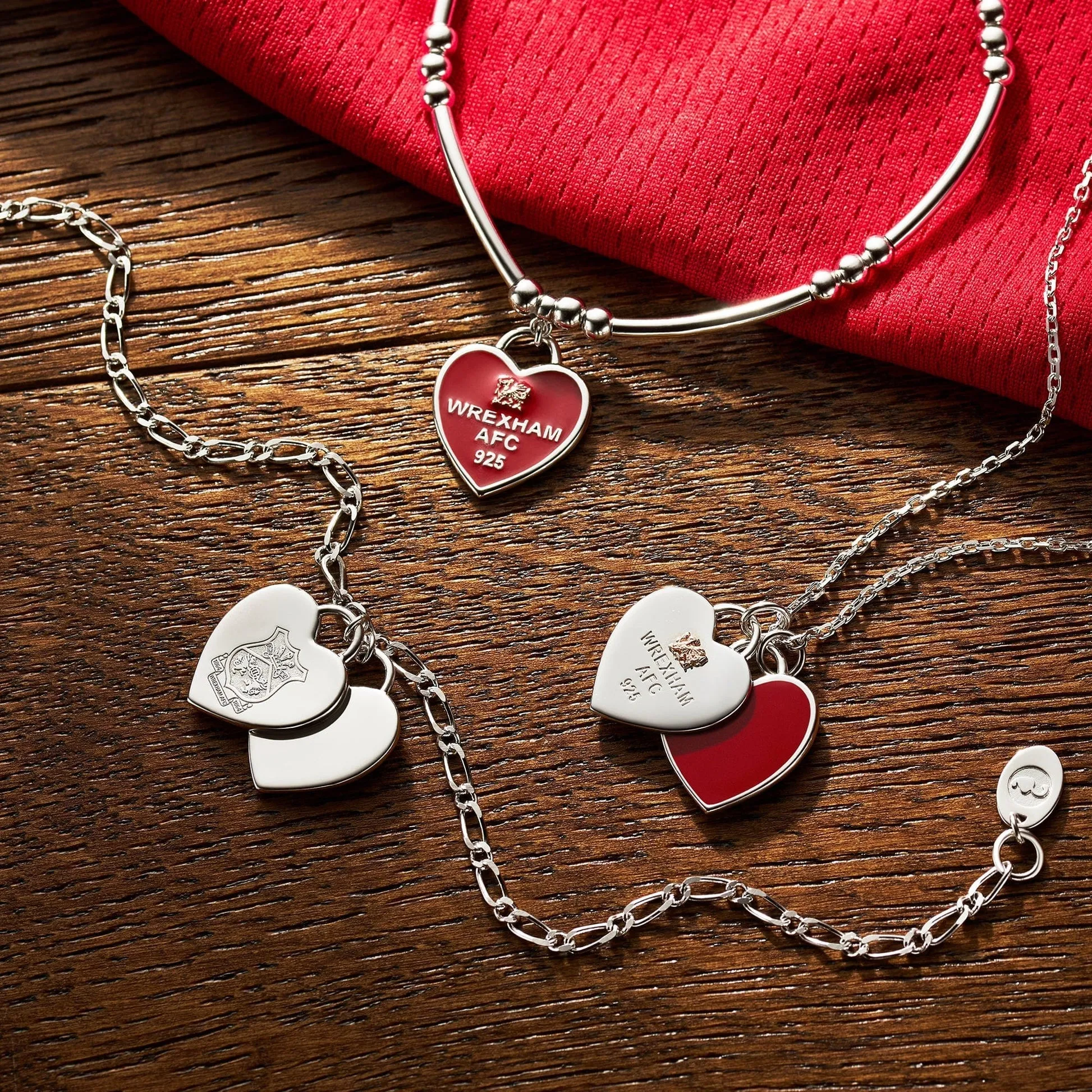 Clogau Wrexham AFC Sterling Silver Heart Bracelet sold by C.W. Sellors product image thumbnail 3
