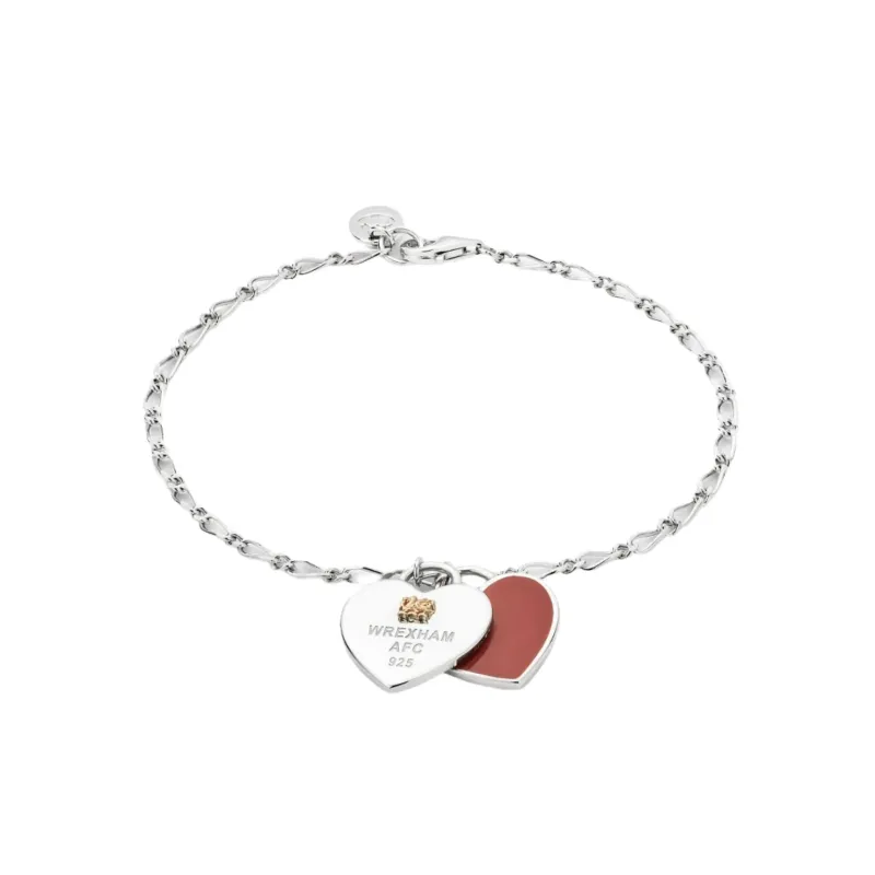 Clogau Wrexham AFC Sterling Silver Heart Bracelet sold by C.W. Sellors