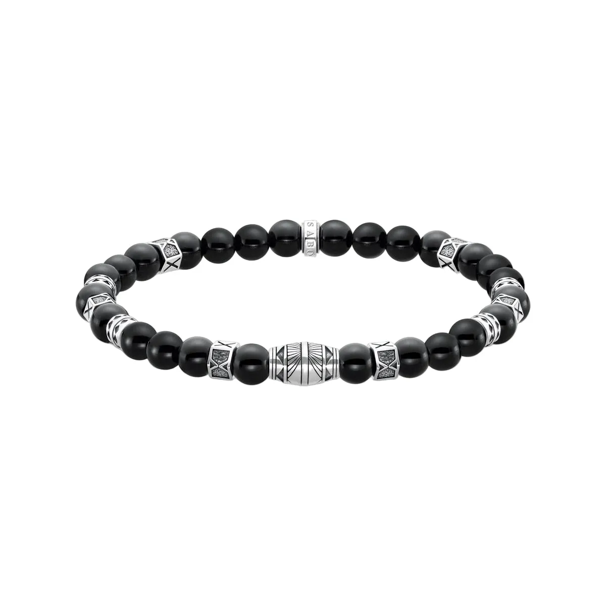 Thomas Sabo Sterling Silver Black Onyx Beaded Bracelet sold by C.W. Sellors