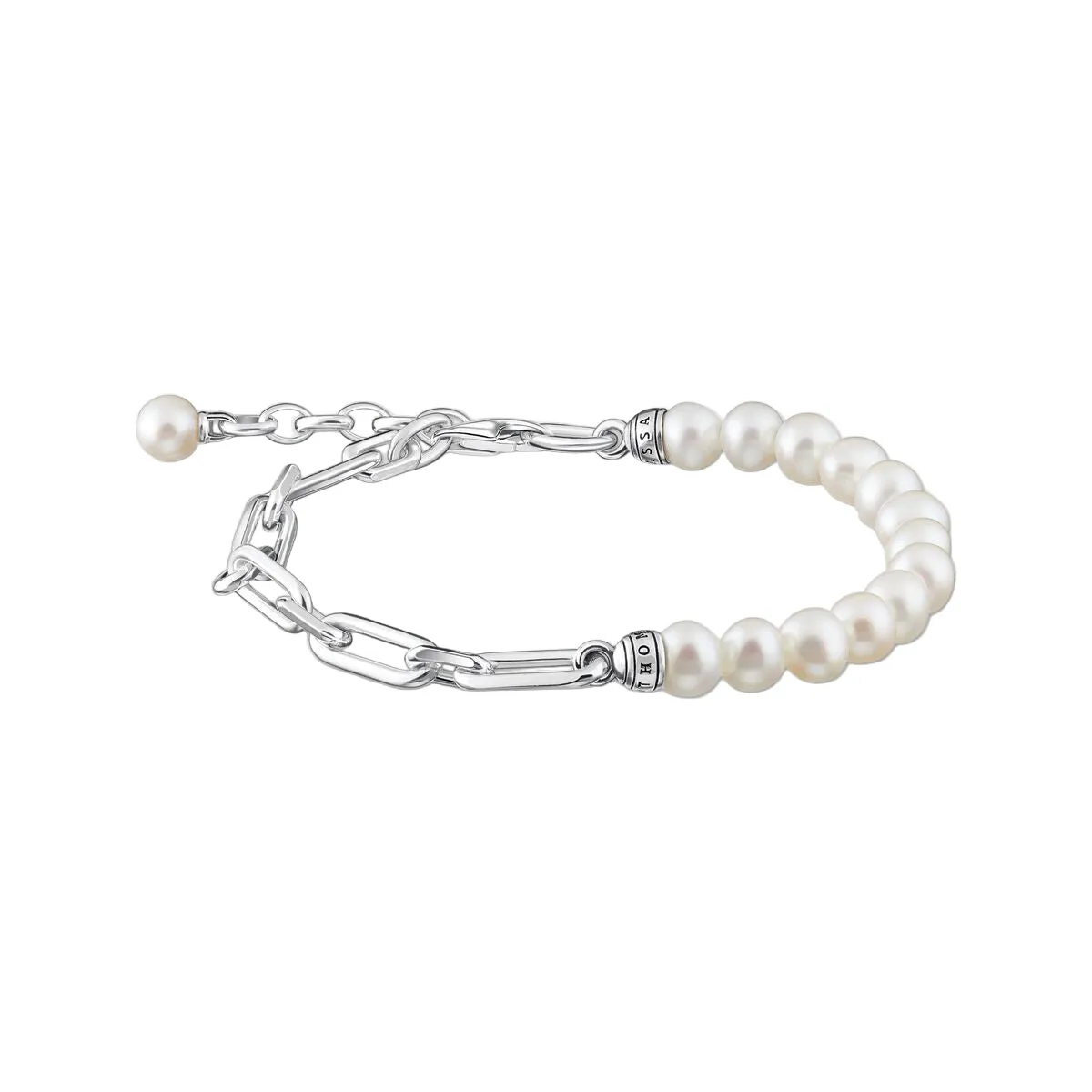 Thomas Sabo Links Sterling Silver Freshwater Pearl Bracelet sold by C.W. Sellors