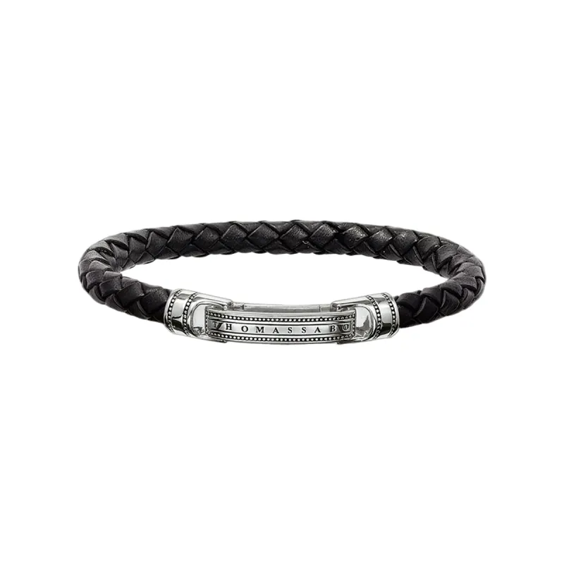 Thomas Sabo Silver & Leather Bracelet sold by C.W. Sellors