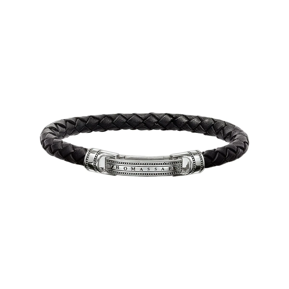Thomas Sabo Silver & Leather Bracelet sold by C.W. Sellors