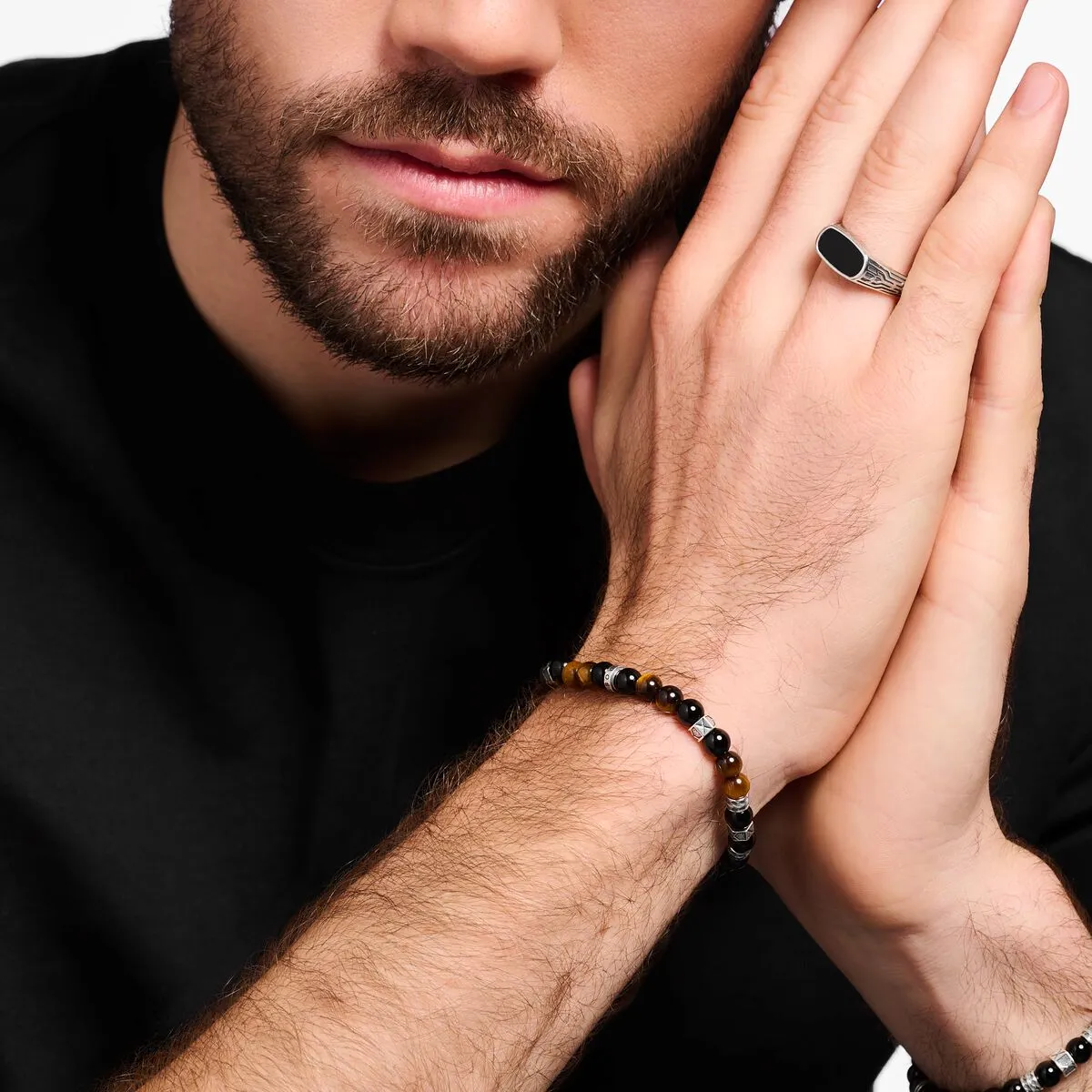 Thomas Sabo Silver Bracelet with Black Onyx Beads & Tiger's Eye sold by C.W. Sellors product image thumbnail 2