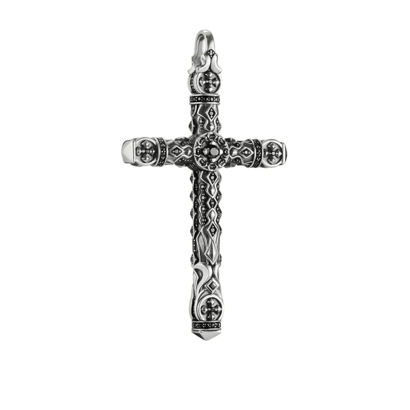 Thomas Sabo Silver Black Stone Pendant Amulet Elements of Nature D sold by C.W. Sellors