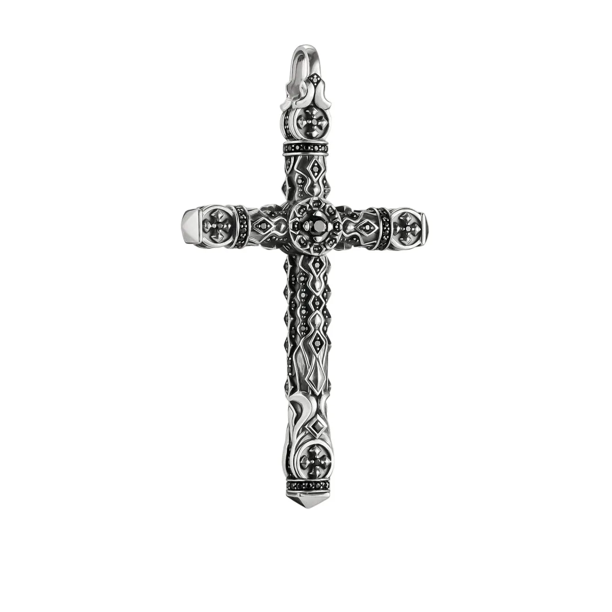 Thomas Sabo Silver Black Stone Pendant Amulet Elements of Nature D sold by C.W. Sellors