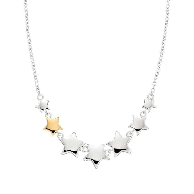 Little Star Zara Sterling Silver and Rose Gold Lots of Star Necklace D sold by C.W. Sellors