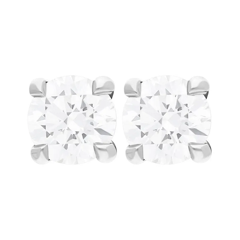 18ct White Gold 0.50ct Brilliant Cut Diamond Stud Earrings sold by C.W. Sellors