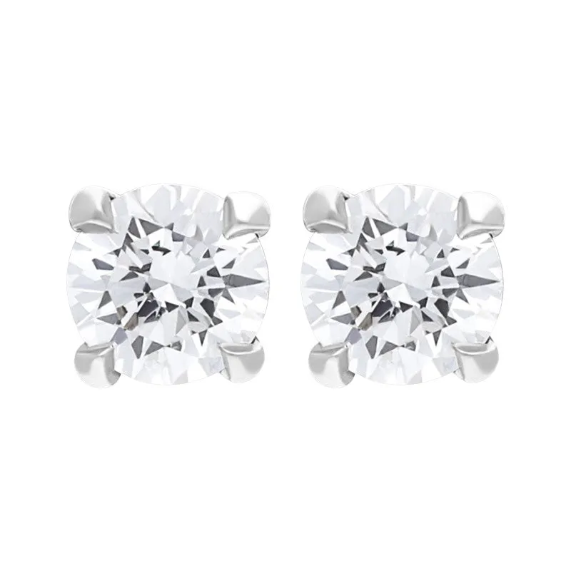 18xt White Gold 0.40ct Diamond Brilliant Cut Stud Earrings sold by C.W. Sellors
