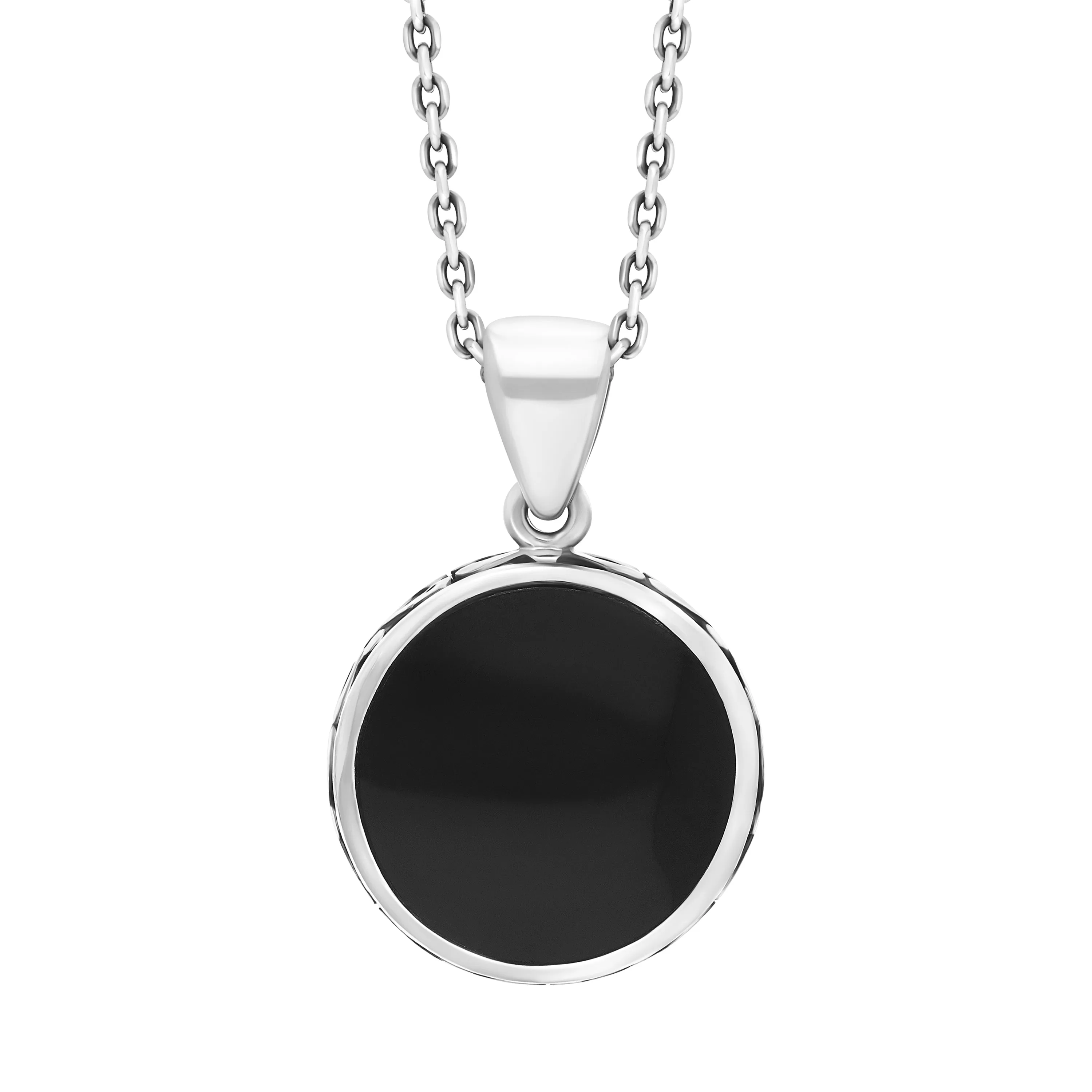 Sterling Silver Whitby Jet and Blue John Round Celtic Pendant sold by C.W. Sellors product image thumbnail 2