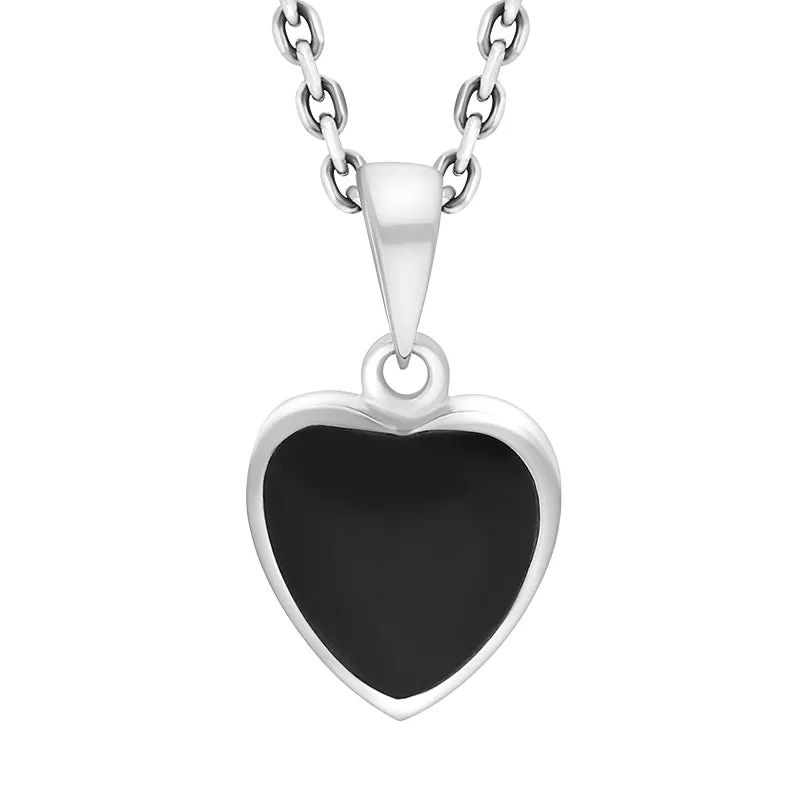 Sterling Silver Whitby Jet Heart Pendant sold by C.W. Sellors