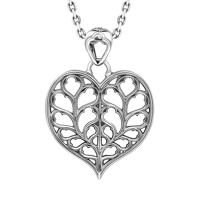 Sterling Silver York Minster Filigree Heart Pendant sold by C.W. Sellors