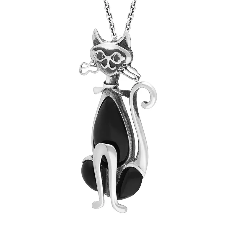 Sterling Silver Whitby Jet Sitting Cat Pendant sold by C.W. Sellors product image thumbnail 2