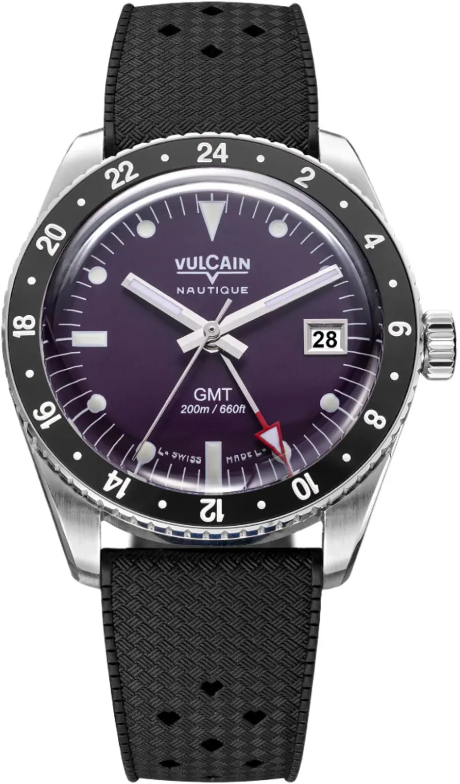 Vulcain Skindiver GMT Purple Rubber Limited Edition Watch sold by C.W. Sellors