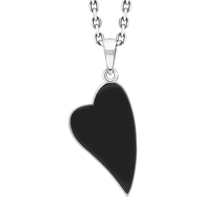 Sterling Silver Whitby Jet Unique Heart Pendant sold by C.W. Sellors