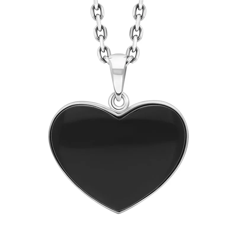 Sterling Silver Whitby Jet Unique Heart Pendant sold by C.W. Sellors