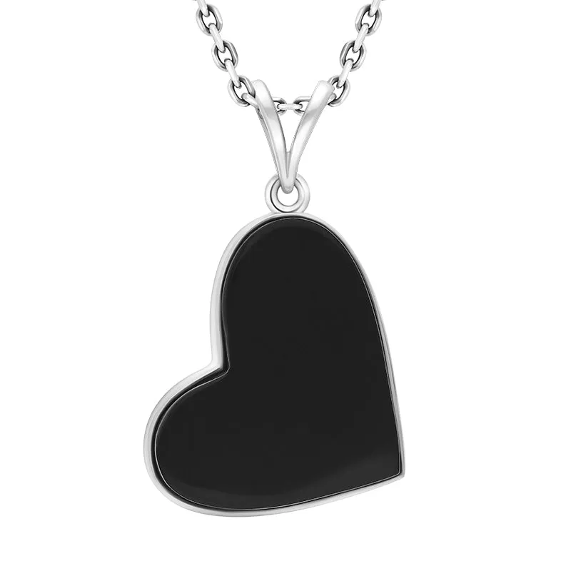 Sterling Silver Whitby Jet Unique Heart Pendant sold by C.W. Sellors