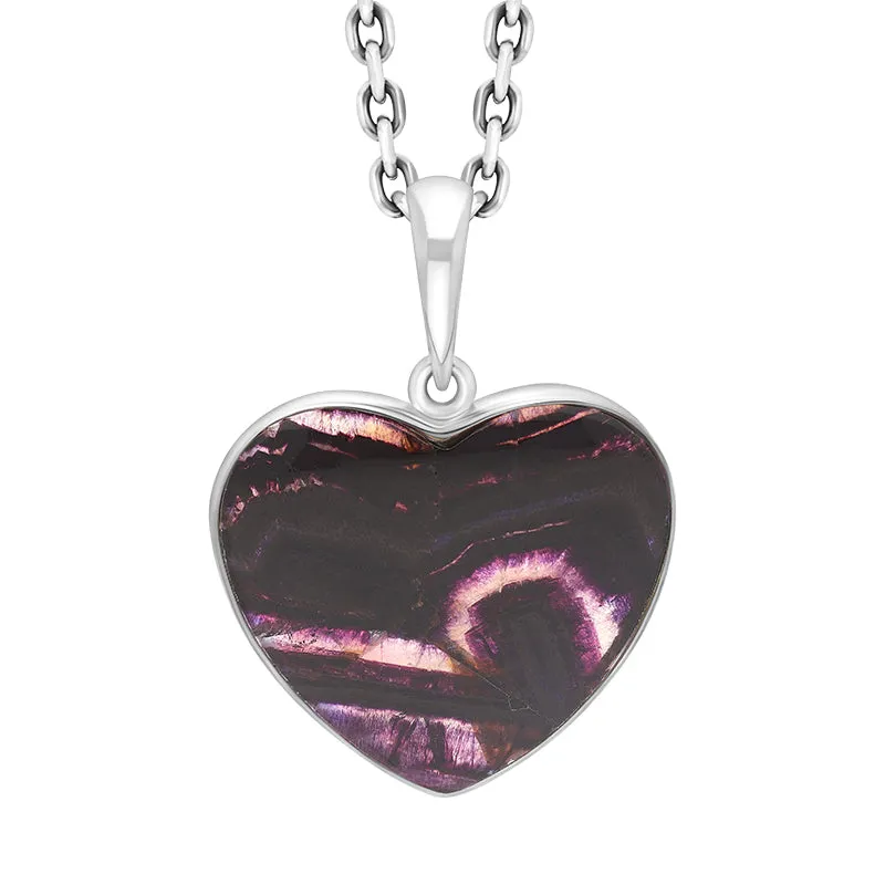 Sterling Silver Blue John Unique Heart Pendant sold by C.W. Sellors