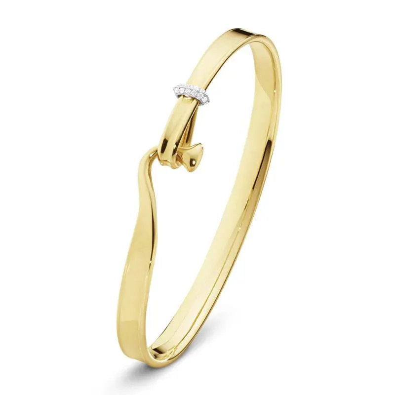 Georg Jensen Torun 18ct Yellow Gold Diamond Bangle made by Georg Jensen