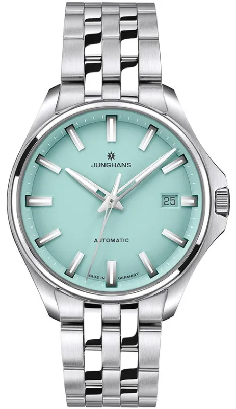 Junghans Meister S Automatic 36mm Mint Green Watch made by C.W. Sellors