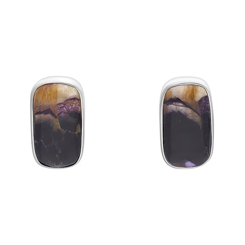 Sterling Silver Blue John Oval Stud Earrings sold by C.W. Sellors