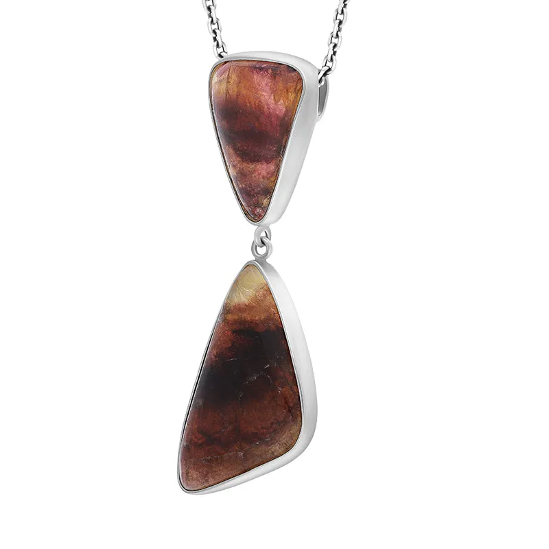 Sterling Silver Blue John Two Stone Abstract Unique Pendant sold by C.W. Sellors product image thumbnail 2