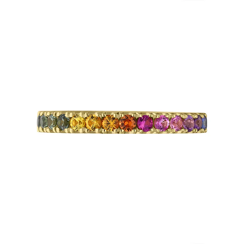18ct Yellow Gold Sapphire Multicolour Rainbow Half Eternity Ring sold by C.W. Sellors product image thumbnail 2