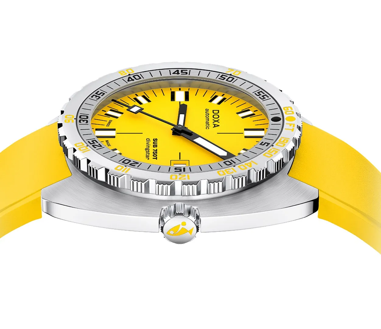 Doxa Sub 750T Divingstar Yellow Rubber Watch sold by C.W. Sellors product image thumbnail 3