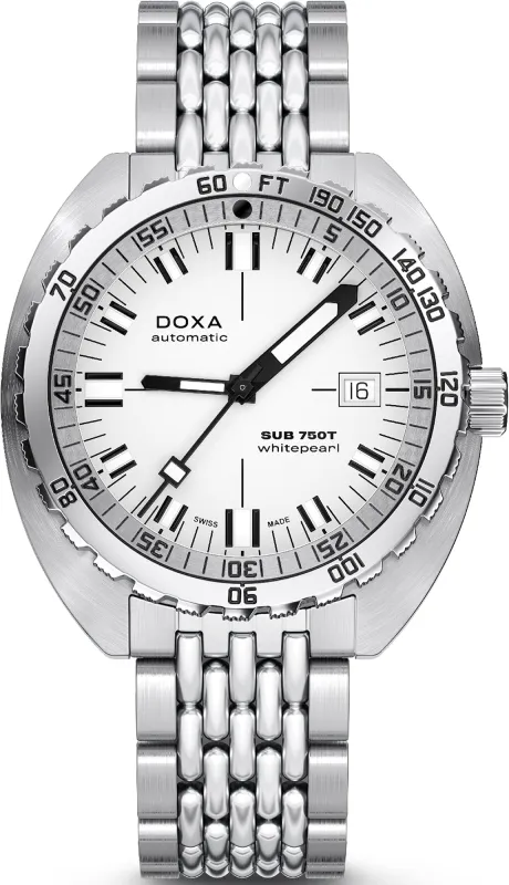 Doxa Sub 750T Whitepearl Bracelet Watch sold by C.W. Sellors