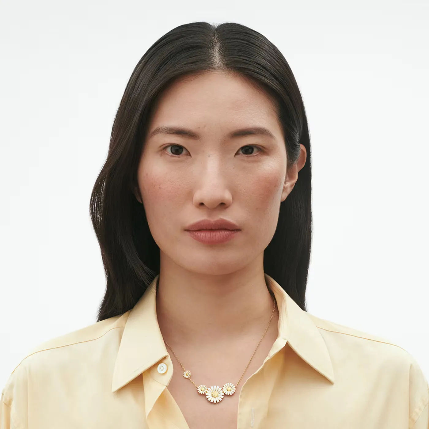 Georg Jensen Daisy 18ct Yellow Gold Plated White Enamel Necklace sold by C.W. Sellors product image thumbnail 3