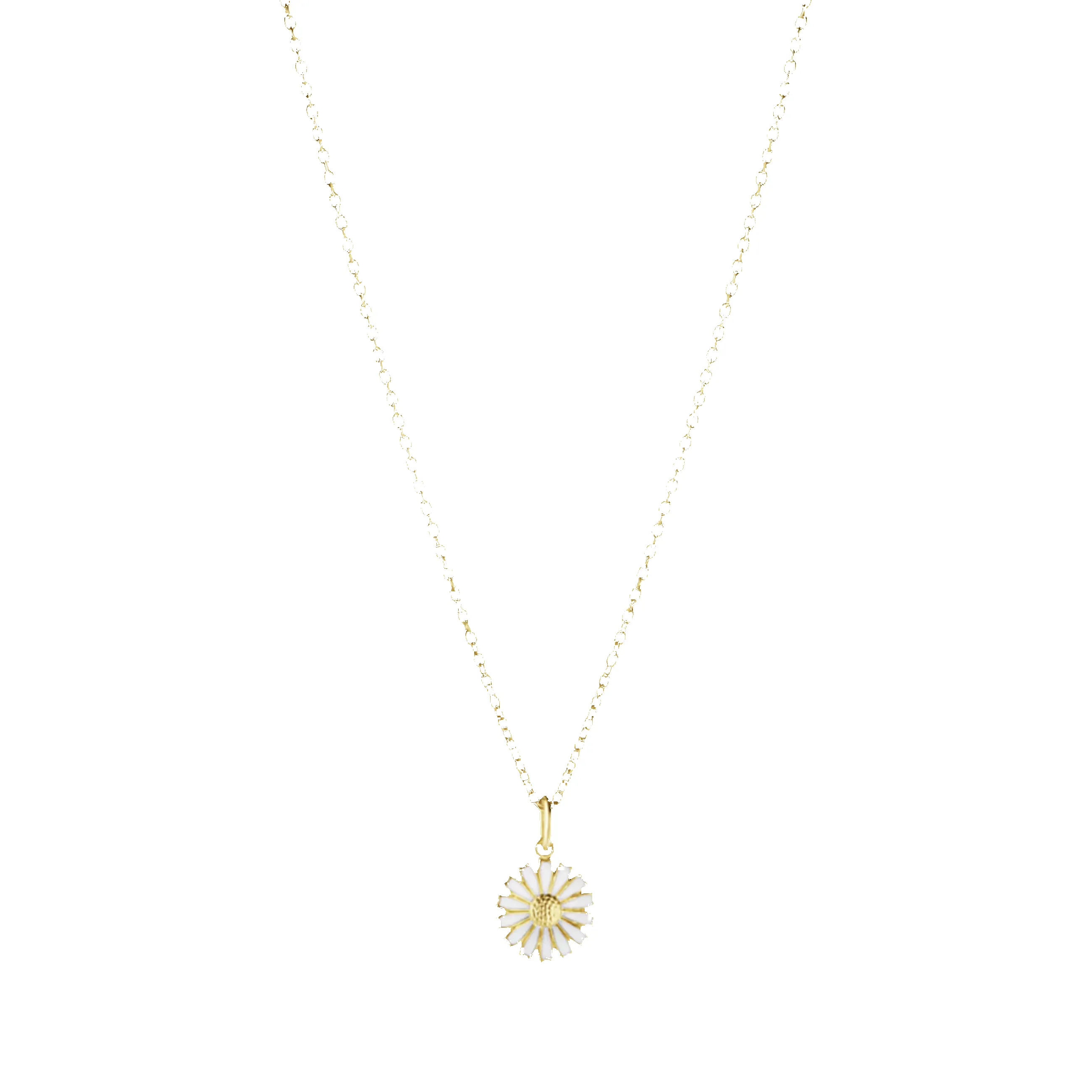 Georg Jensen Daisy 18ct Yellow Gold Plated White Enamel Necklace sold by C.W. Sellors