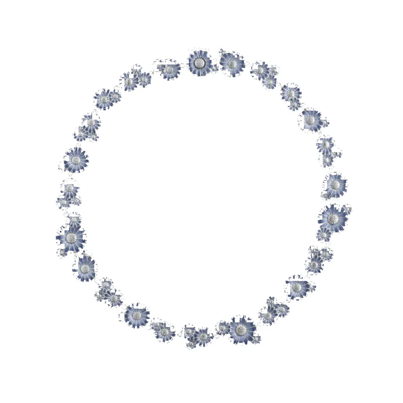 Georg Jensen Daisy Rhodium Plated Sterling Silver Blue Enamel Necklace sold by C.W. Sellors