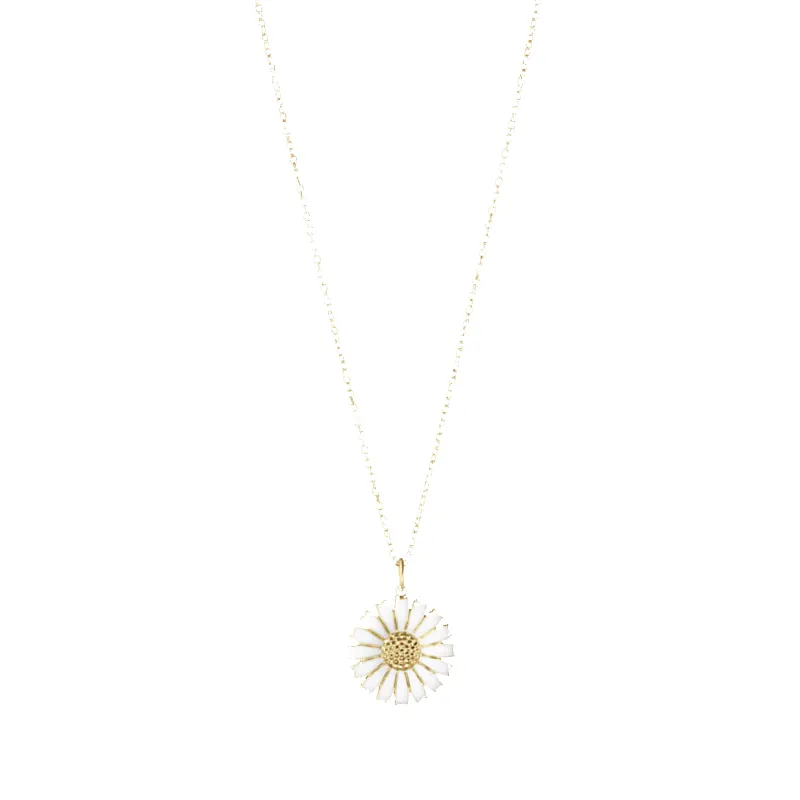 Georg Jensen Daisy 18ct Gold Plated White Enamel Necklace sold by C.W. Sellors