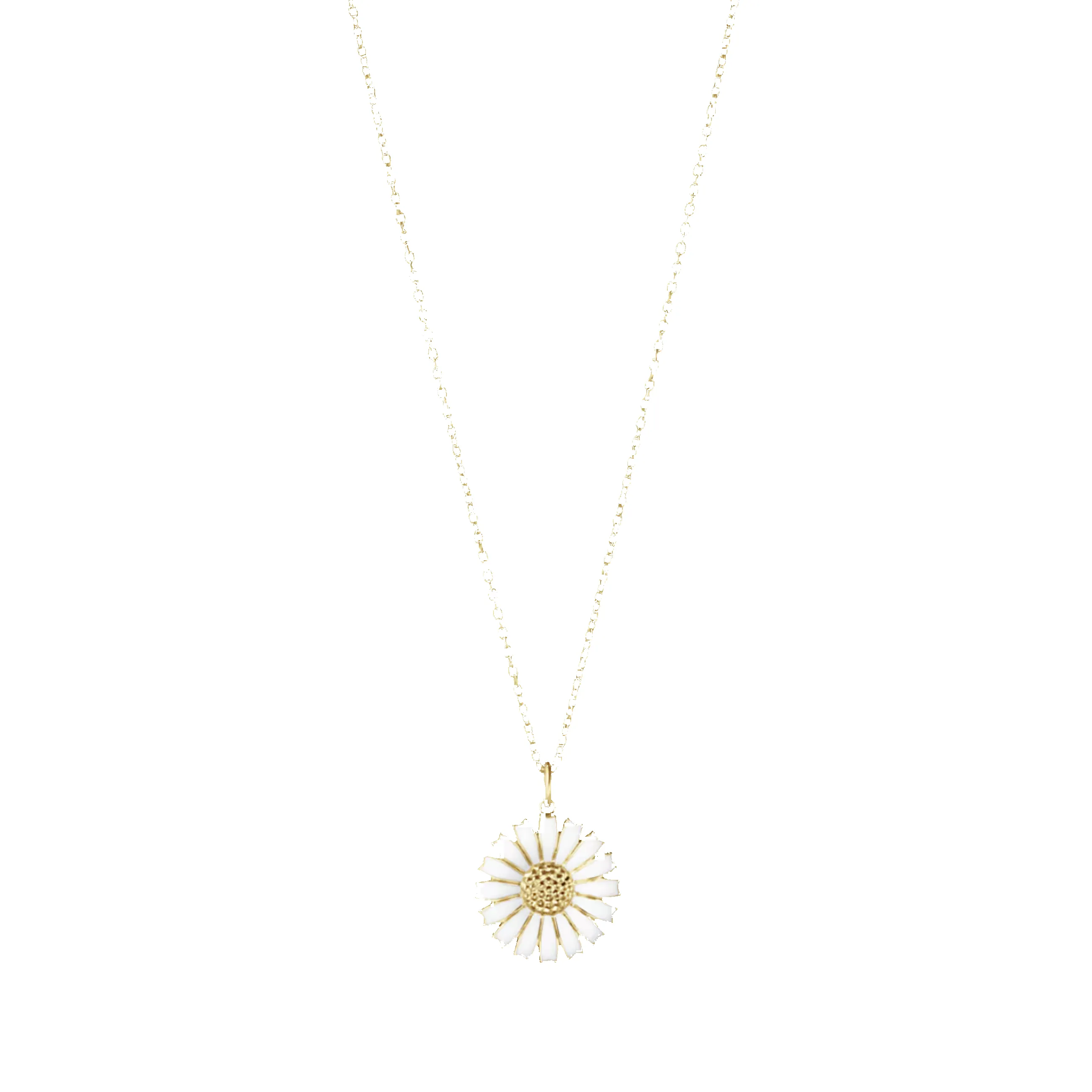 Georg Jensen Daisy 18ct Gold Plated White Enamel Necklace sold by C.W. Sellors