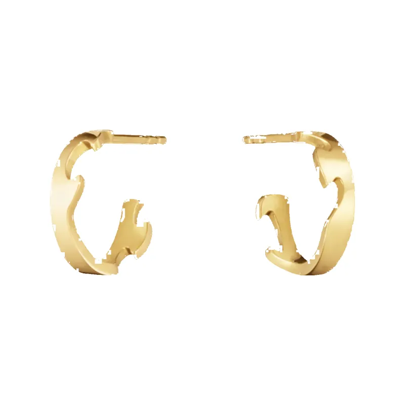 Georg Jensen Fusion 18ct Yellow Gold Small Hoop Earrings sold by C.W. Sellors