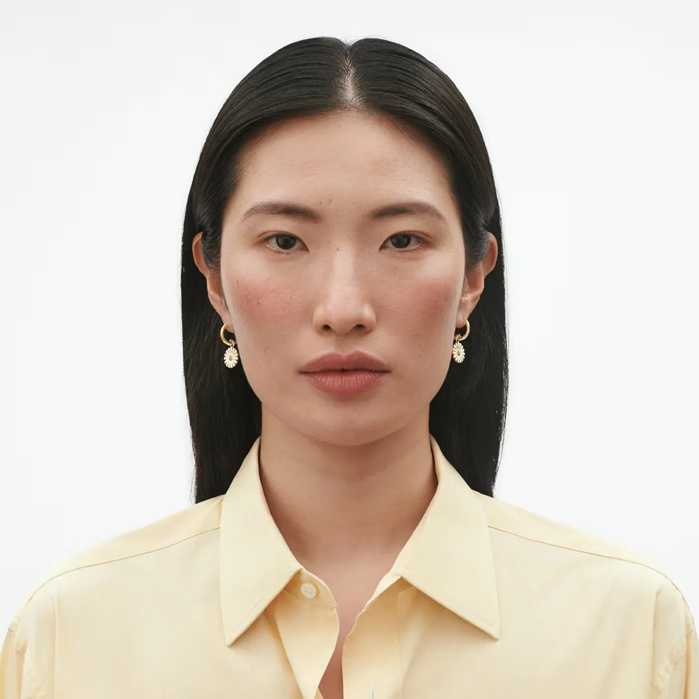 Georg Jensen Daisy 18ct Yellow Gold Plated White Enamel Earrings sold by C.W. Sellors product image thumbnail 3