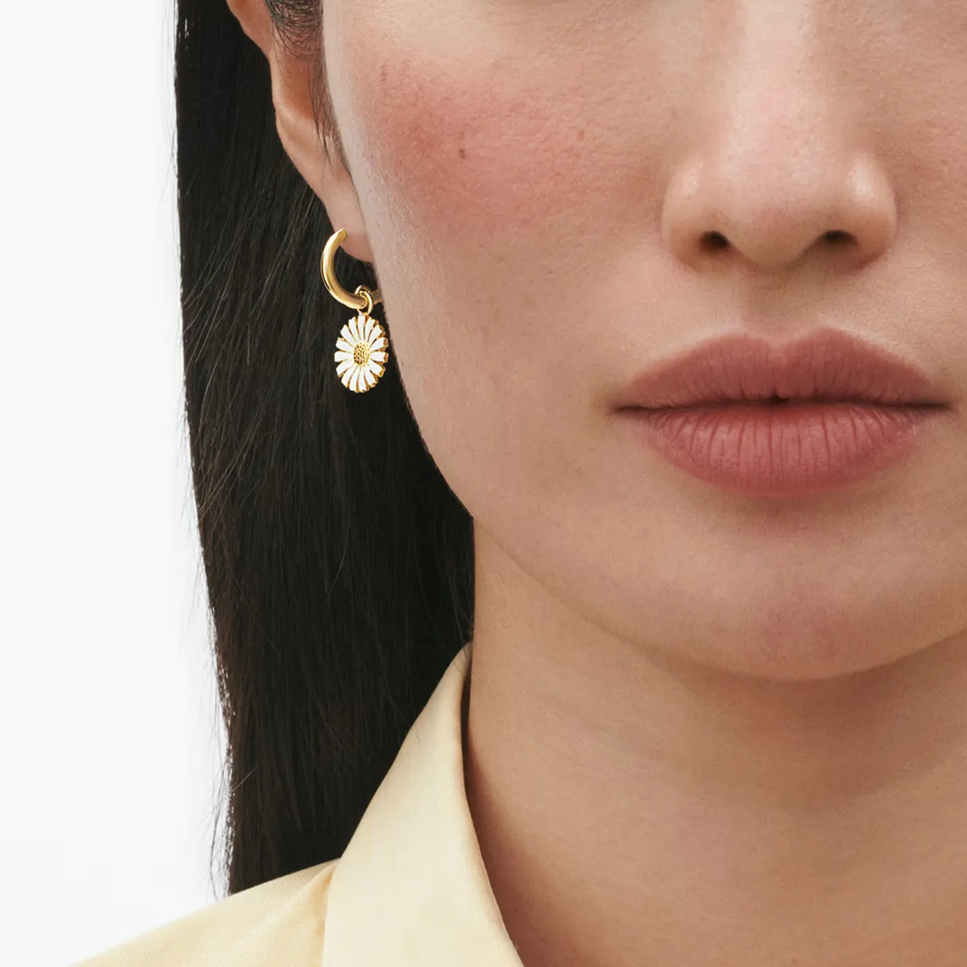 Georg Jensen Daisy 18ct Yellow Gold Plated White Enamel Earrings sold by C.W. Sellors product image thumbnail 2